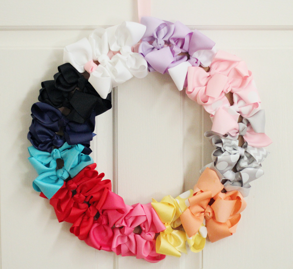 This DIY Bow Wreath is sure to be the hit of any baby shower!