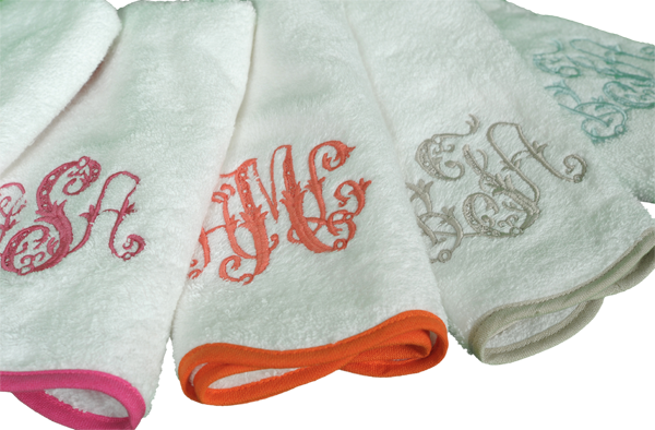 Leotine Linens hand towels, monogram hand towels, powder bath hand towels 