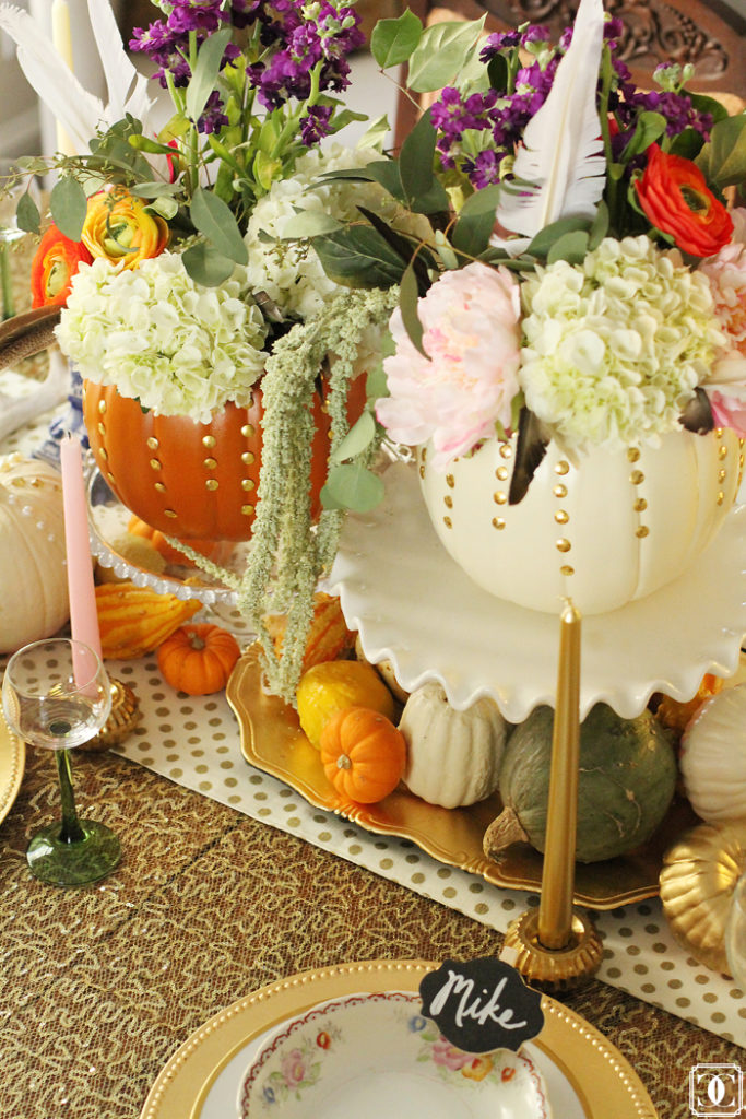 autumn centerpiece, DIY pumpkins, Thanksgiving center pieces 