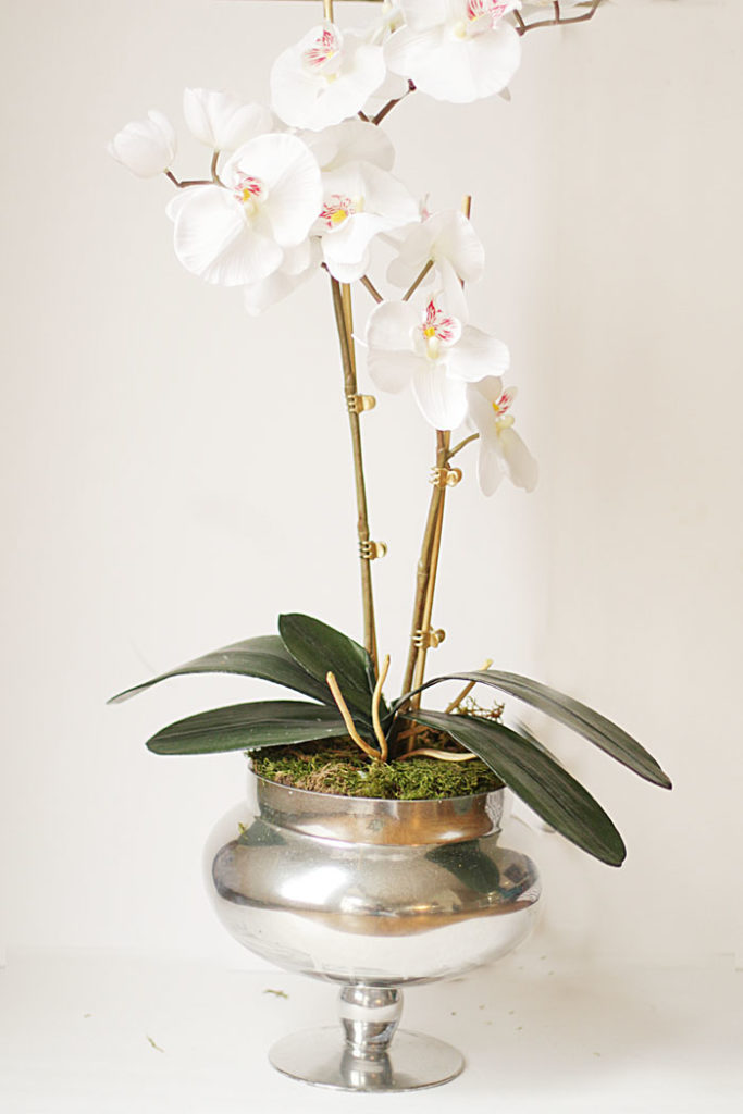 faux orchid, DIY orchid planter 