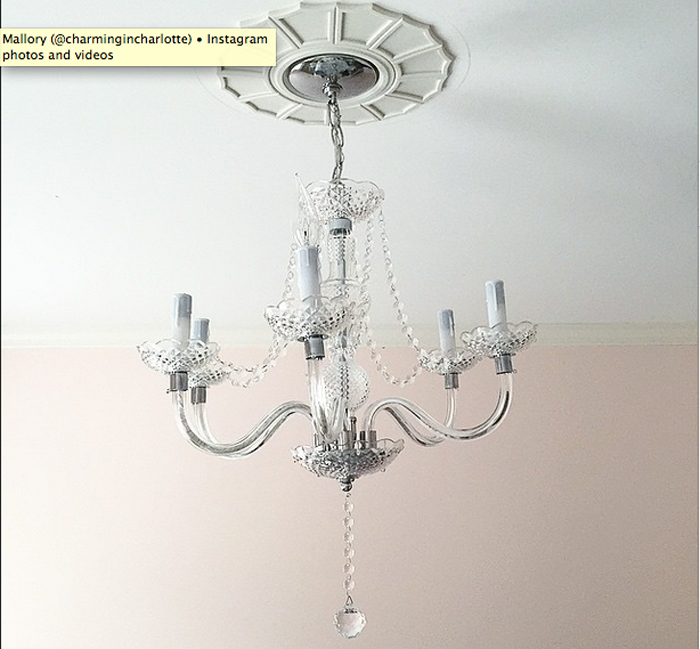 guest room, chandelier  