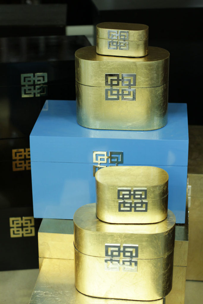 Greek Key boxes, Gold Box, Storage box