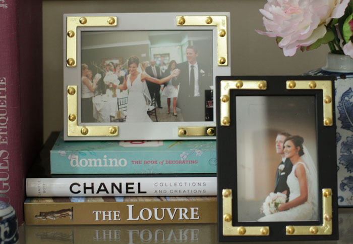 photo frame, DIY, Luxe for less, brass hardware