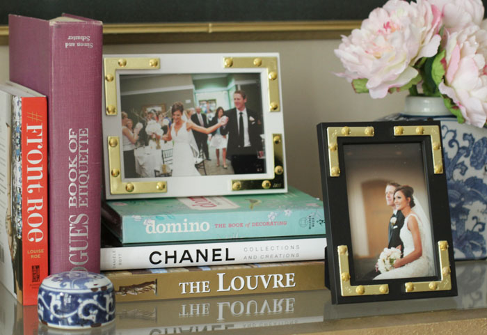 photo frame, DIY, Luxe for less, brass hardware