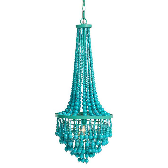 beaded chandelier, turquoise chandelier