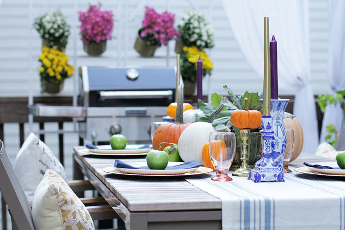 Fall Table, Fall Decor, Tablescape, pumpkins, kale, decor, table setting, rustic
