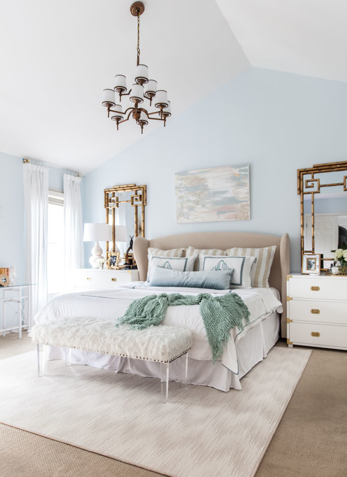 master bedroom, calming, one room challenge, bamboo, monogram, art - Master Bedroom Makeover featured by popular Texas lifestyle blogger, Style Your Senses