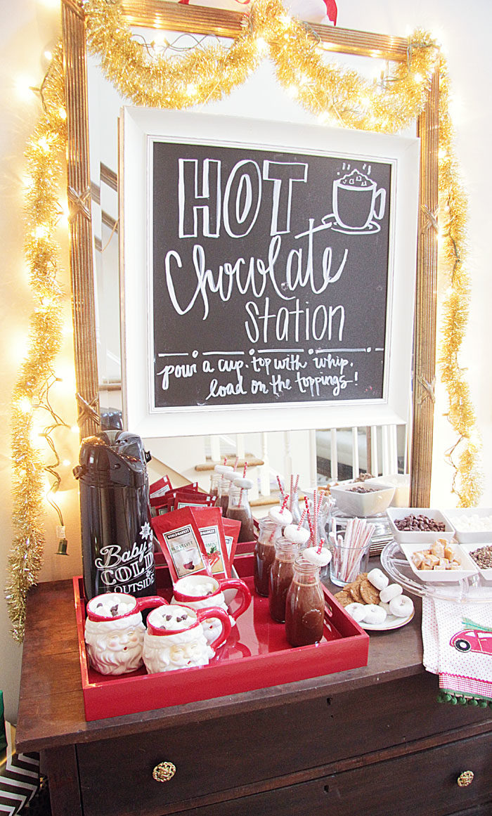 hot cocoa, hot chocolate, mommy and me, christmas, holiday party