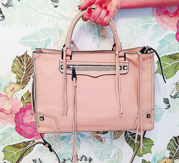 rebecca minkoff, regan satchel, spring bag, floral wallpaper