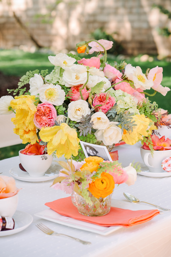A beautiful Mother's Day Tea party tablescape.