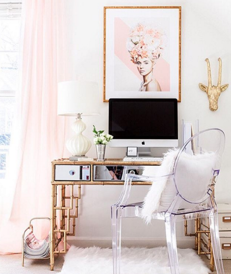 This glam office space will definitely inspire you to create.
