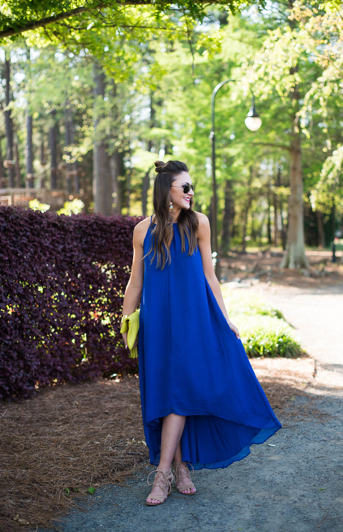 This cobalt blue swing dress is flattering and affordable and perfect for summer temps.