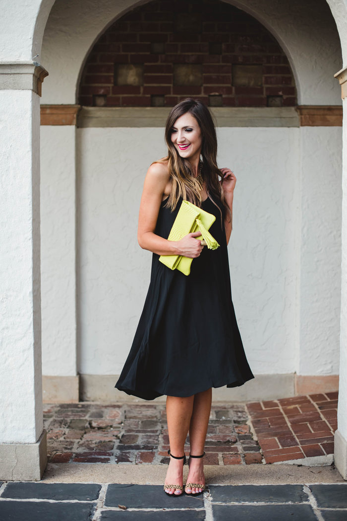 A cute little black dress that's easy to dress up for a summer date night