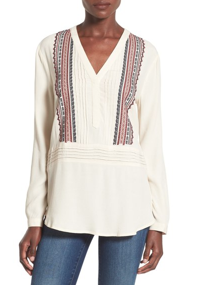 ASTR Embroidered Top on Sale at Nordstrom