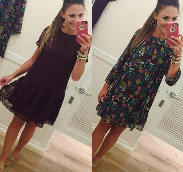 Blogger Mallory Fitzsimmons wears LOFT dresses for Fall transition