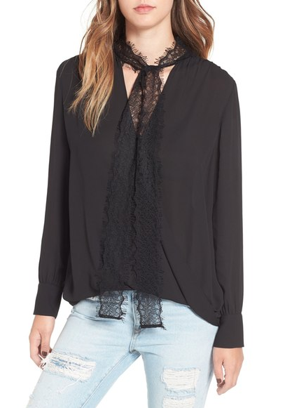 Black and lace date night top