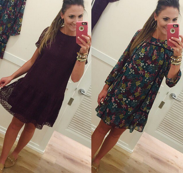 Two cute Fall transitional dresses available at LOFT