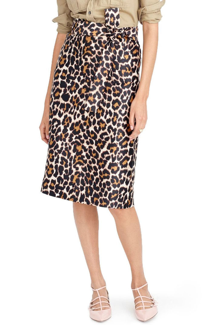 Tie Waist Leopard Print Skirt by J.Crew is now available at Nordstrom