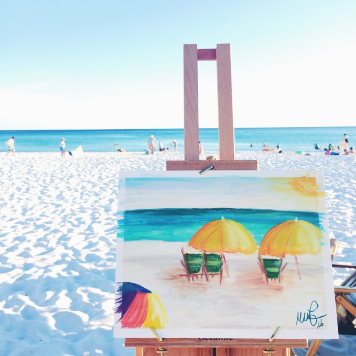 pastel painting by the beach