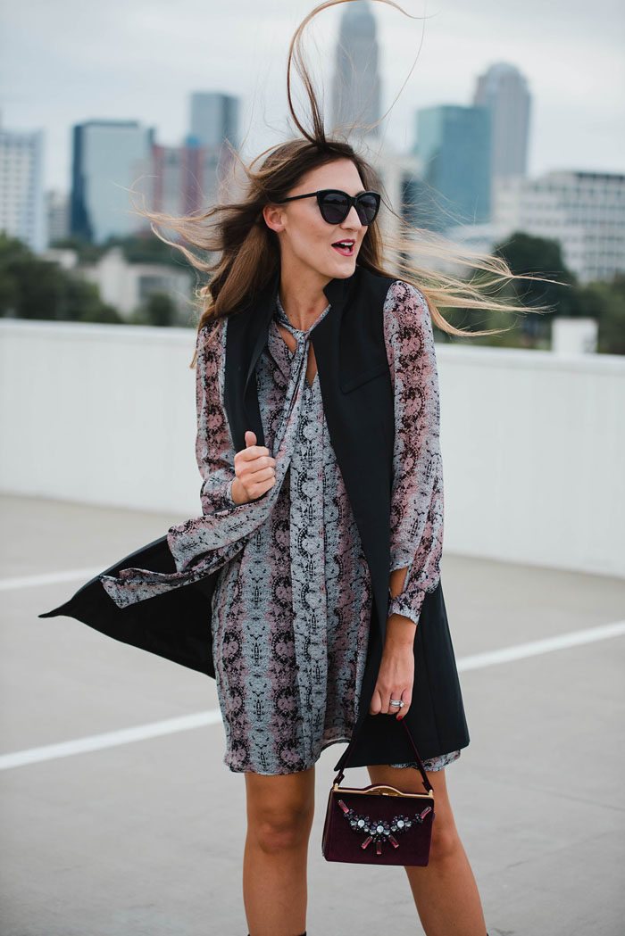 paisley-shirt-dress-with-black-trench-vest-156