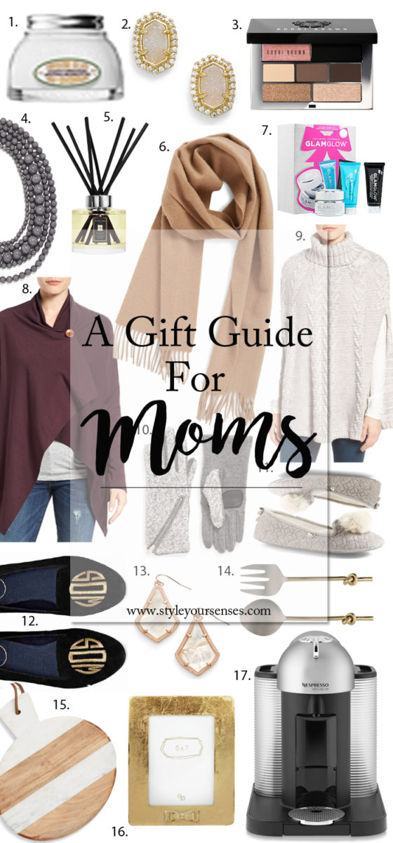 Holiday Gift Guide for moms and mother in laws. Chic gifts that are age appropriate and still on trend