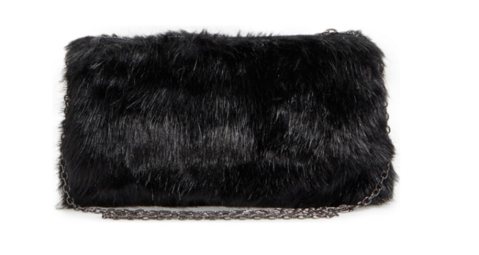 Black Faux Fur Clutch. Perfect for Holiday parties and a great price