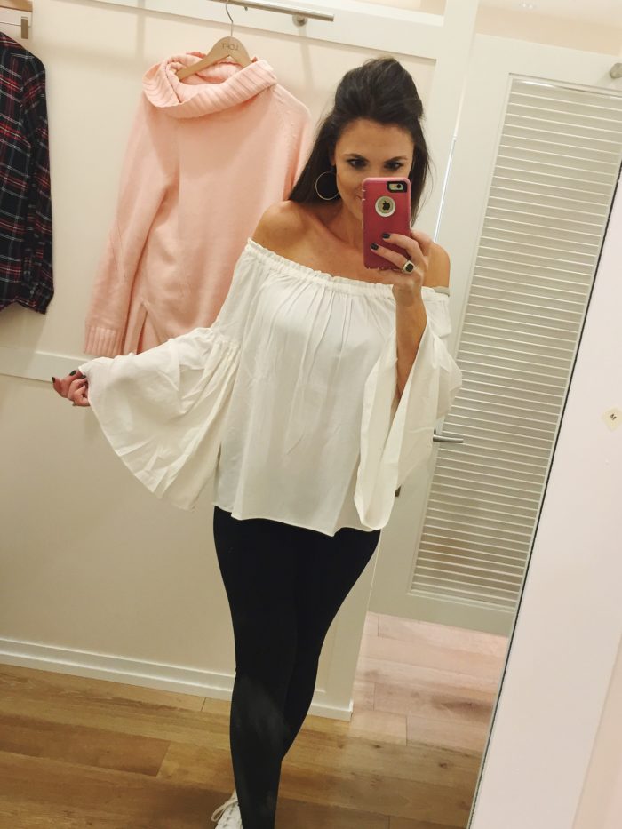 Off the shoulder top with bell sleeves