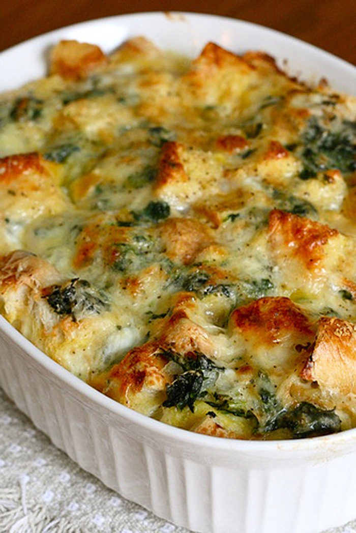 spinach-and-cheese-strata - Christmas Morning Brunch Ideas for Christmas Morning featured by popular Texas lifestyle blogger, Style Your Senses