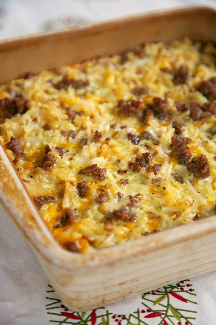 sausage-hash-brown-breakfast-casserole - Christmas Morning Brunch Ideas for Christmas Morning featured by popular Texas lifestyle blogger, Style Your Senses