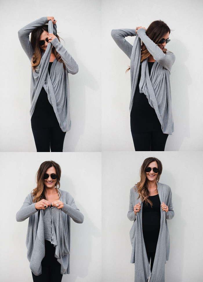 Cute Athleisure outfit for busy moms with this versatile cardigan that can be worn two ways! | Athleisure capsule wardrobe for Fall featured by popular Dallas fashion blogger, Style Your Senses