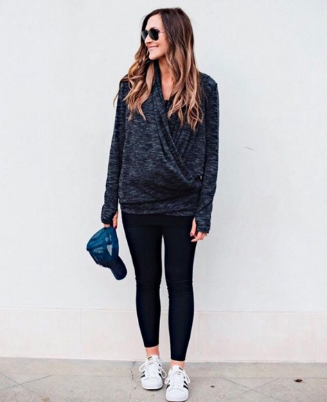 This versatile wrap sweater is perfect for busy moms on the go!