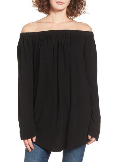 Cute off the shoulder tunic top that's under $50