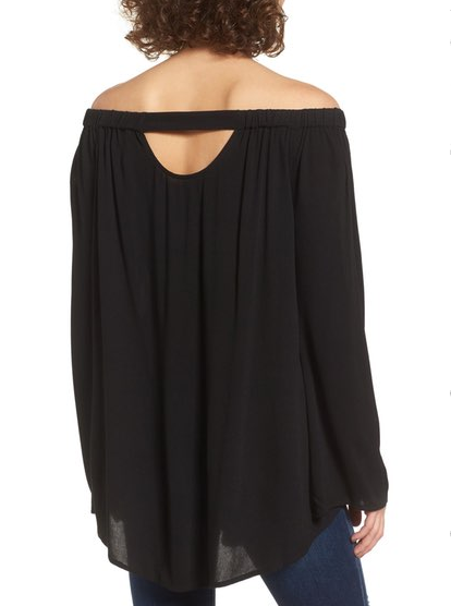 Cute off the shoulder tunic top that's under $50