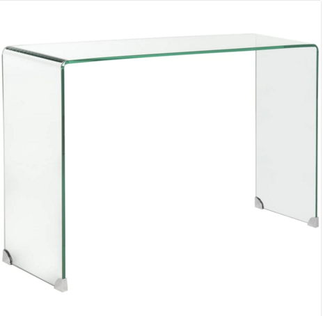 Glass waterfall console table