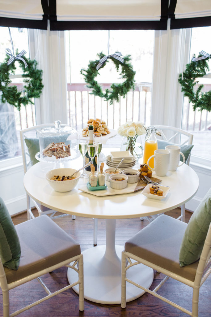 An oatmeal bar and mimosas are a great way to host a casual brunch for friends