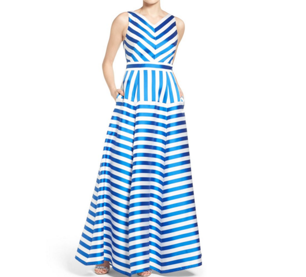 Striped Spring Ball Gown