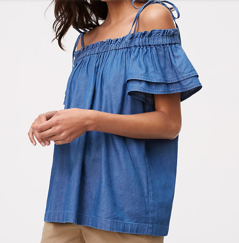 Chambray off the shoulder top