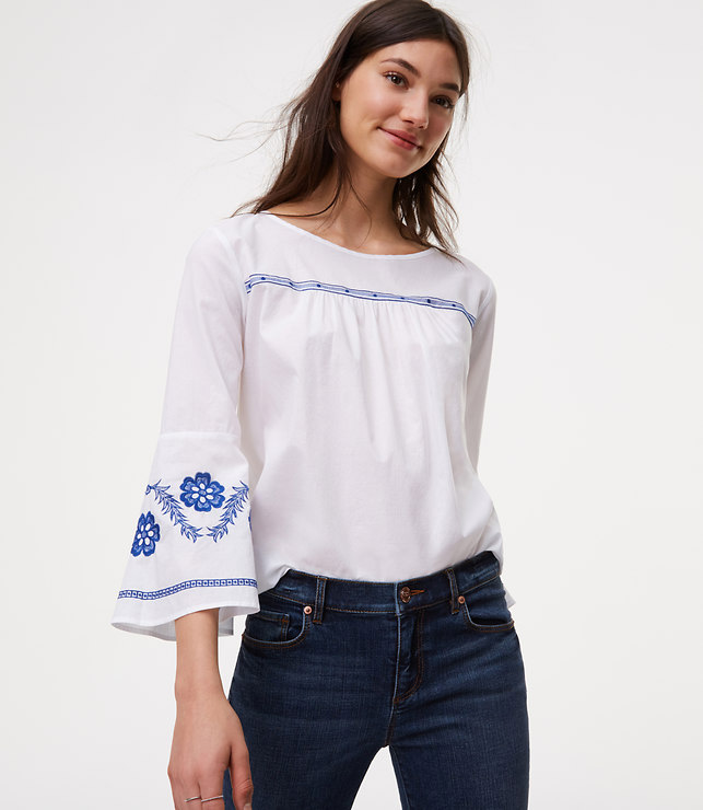 blue and white cotton top