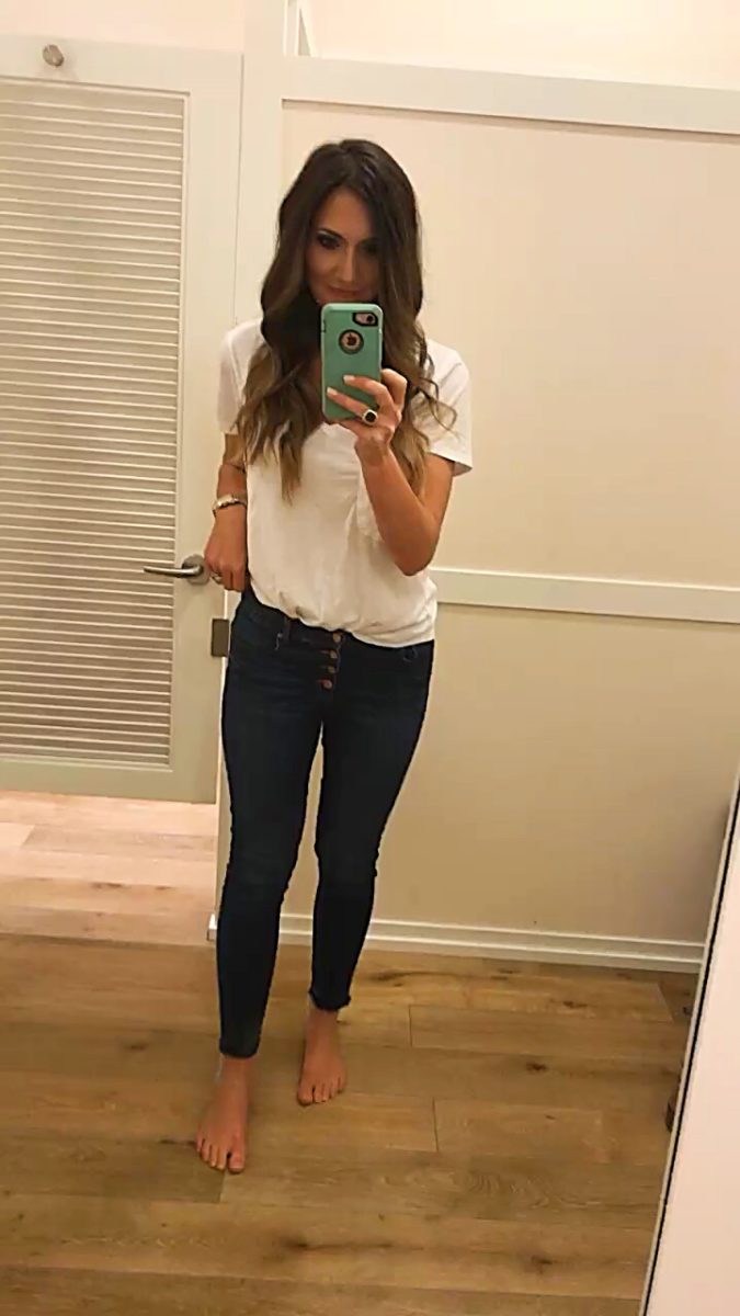 loft modern skinny button front jeans fit review