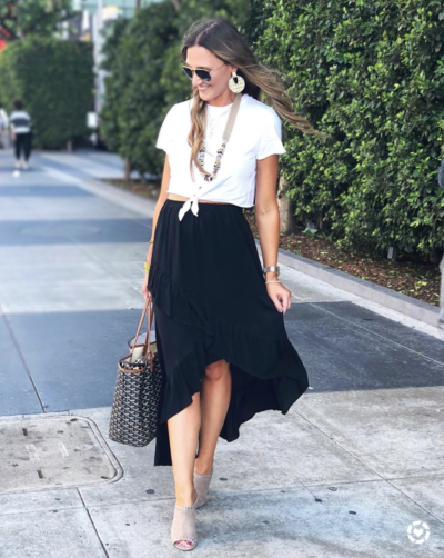 ruffle skirt and crop top