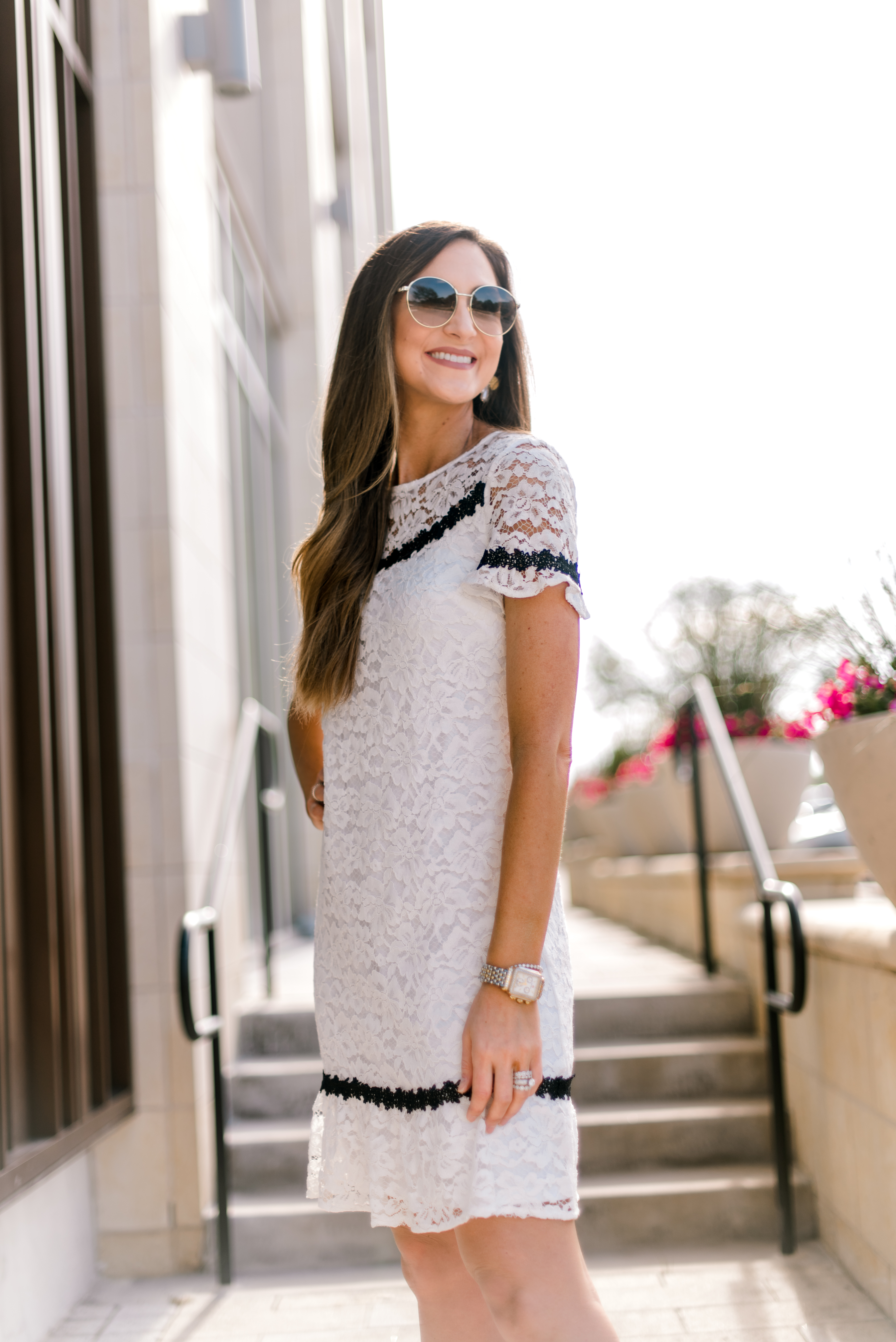 Bloomingdales white shop lace dress