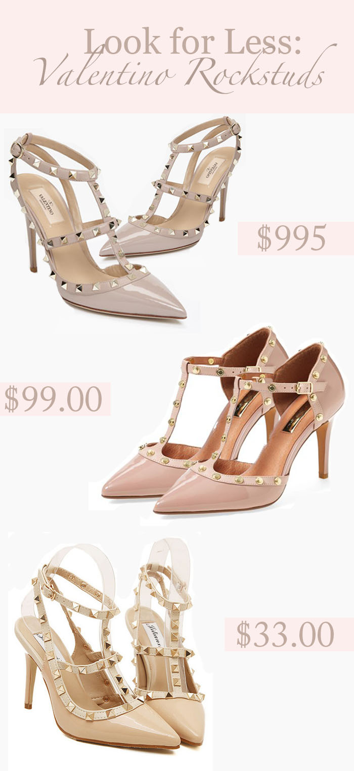 valentino rockstud, look for less, studded heels