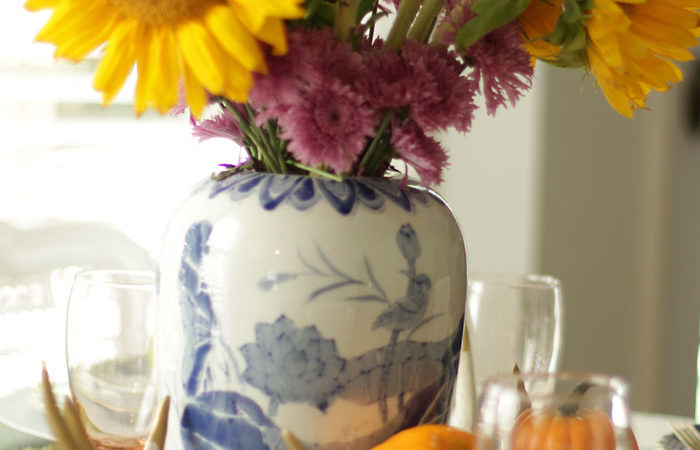 Fall Home Tour, Fall Decor, Pumpkin, Chalkboard Sign, Sunflowers, Ginger Jar, Fresh Flowers