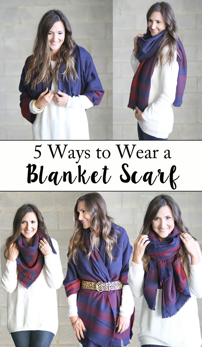 blanket scarf, how to tie a scarf, plaid scarf, tutorial