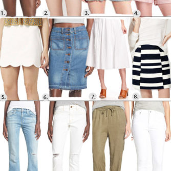 bottoms for Spring, denim, shorts, loft, nordstrom, skirt