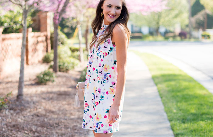 cece cynthia steffe, floral dress, sam edelman azalea heels, style your senses