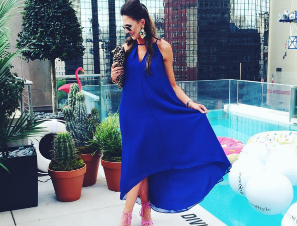 This royal blue maxi dress is perfect for a summer pool party!