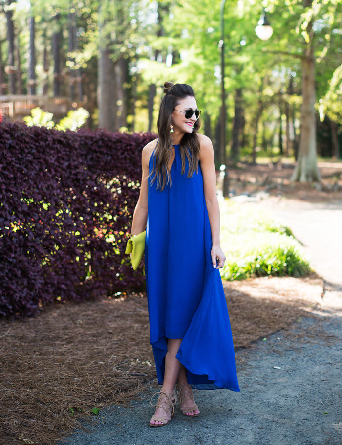 Cobalt Blue Swing Dress + Statement Earrings | Style Your Senses
