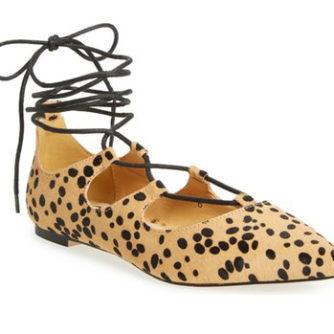Inexpensive Leopard Lace up flats