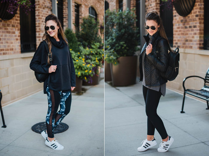 Blogger Mallory Fitzsimmons of Style Your Senses shares two athleisure looks to keep you chic in the carpool line.